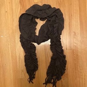 Ann Taylor Grey Ruffle Scarf